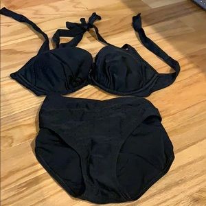 XL Black polka dot bikini